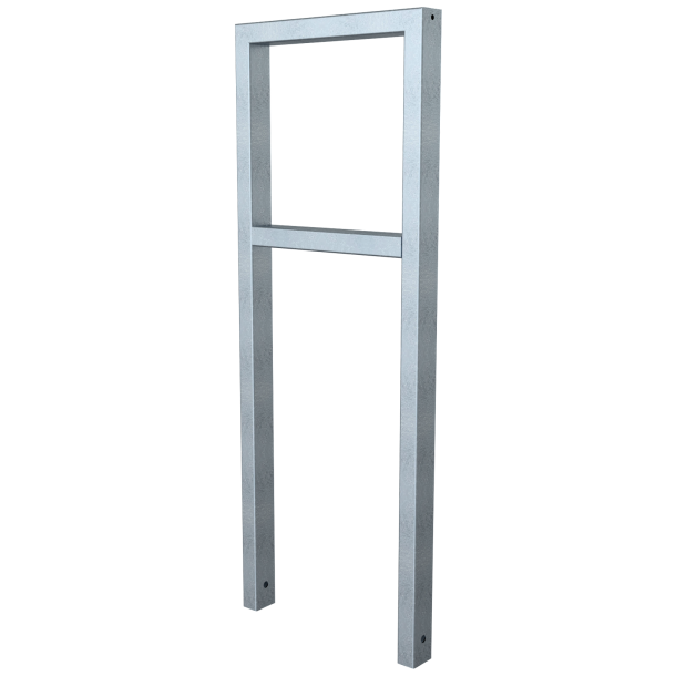 Lean-on hoop made of steel tube | Square tube, 60 x 40 mm | with cross bar | total width: 450 mm | hot-dip galvanized